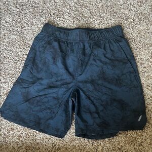 Blue and Black Marbled Athletic Shorts Sz S
